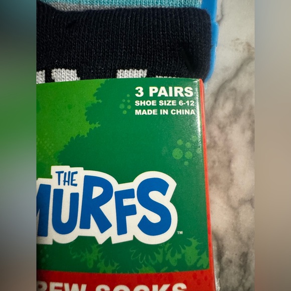 Smurfs Crew Socks - 3pairs 6-12 unisex - Picture 3 of 5